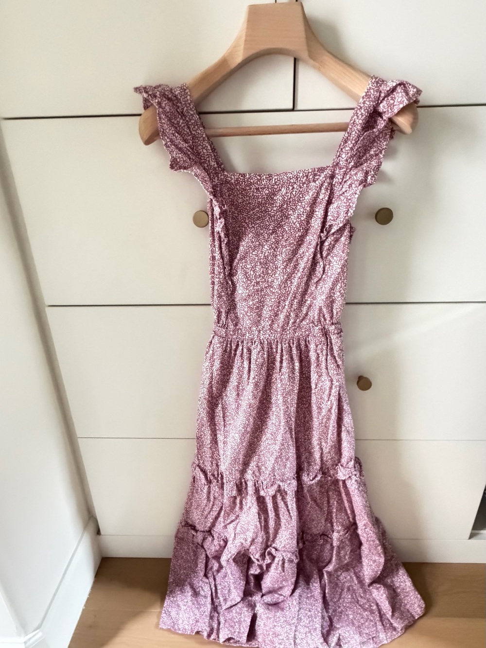 Pink Floral Ruffle Tiered Sundress